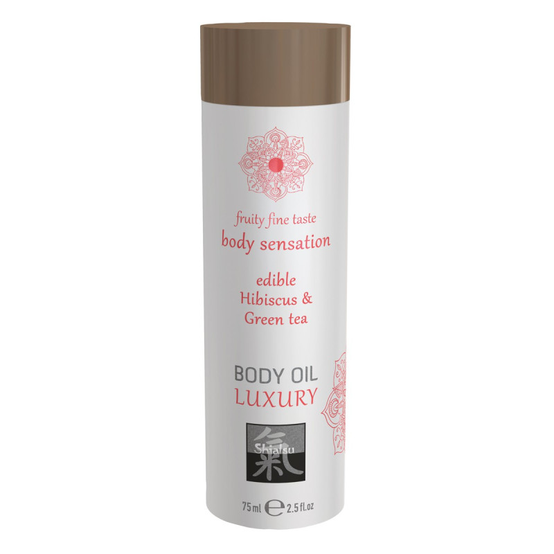 Shiatsu Huile de massage Comestible - HIBISCUS et THÉ VERT 75ml